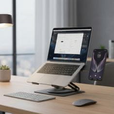 UVI premium zložljivo stojalo za prenosnik in telefon, nastavljiva višina, 360° vrtenje