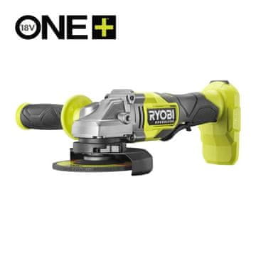 RYOBI RAG18BL-0 18V ONE+ Brezkrtačni akumulatorski kotni brusilnik RAG18BL-0, premer plošče 125 mm (brez baterije)