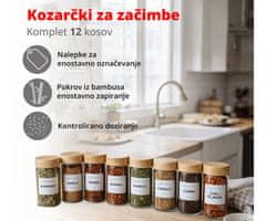 Alpina 12-delni set kozarcev za začimbe + nalepke