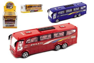 Teddies Plastični avtobus 25cm z vztrajnikom 3 barve