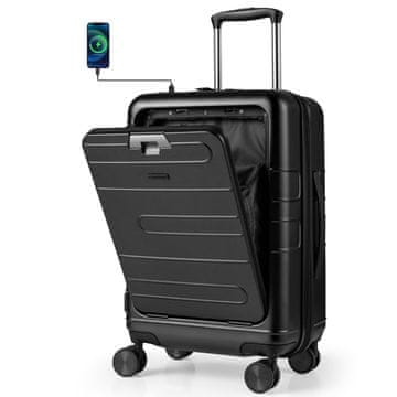 Northix Razširljiv 20 lahek PC trdi kovček z USB 5L ročna prtljaga