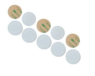 Mave 10 kos Mehke plastične NFC nalepke velikosti 50 mm, čip NTAG213, zaščita za uporabo na kovinah, lepilo 3M