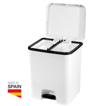 GSC Koš za smeti 52l s pedalom in ločevalnikom črn/bel gsc