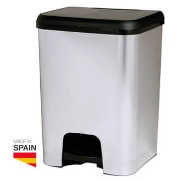 GSC Koš za smeti 26l s pedalom črn/srebrn gsc