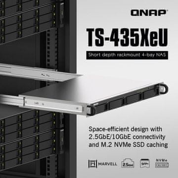 Qnap NAS strežnik 1U rack short, 4GB ram, 10Gb mreža