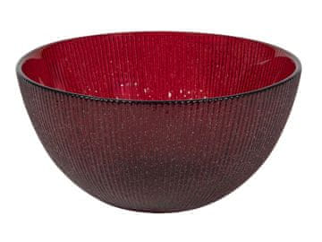 BLEŠČEČA RDEČA SKLEDA Z BLEŠČICAMI D15*7CM 0,5L