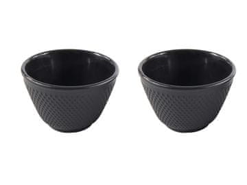 HIT LITOŽELEZNA SKODELICA ZA ČAJ 100ML KOMPLET 2 KOSA ČRNA