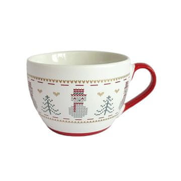 VRČ Z BOŽIČNIM MOTIVOM SNEŽAKA KERAMIKA 470ML