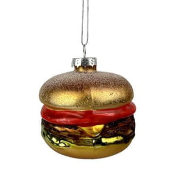 Toro BOŽIČNI OKRASEK ZA HAMBURGER 7,5X8,5CM STEKLO