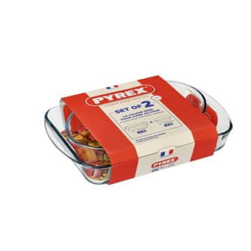 Pyrex KOMPLET PEKAČEV 2 KOSA, 2,7L+2,2L, STEKLO