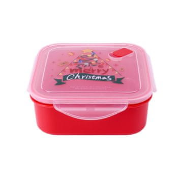 Toro ŠKATLA Z VENTILOM BOŽIČNI MOTIV 18*18*6,5CM 1,2L