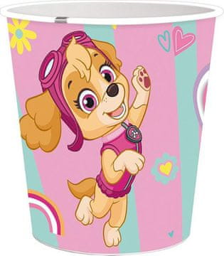 Stor KOŠ ZA SMETI PAW PATROL 5L, PREMER 21 CM, PLASTIKA, ROZA
