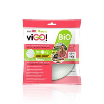 VIGO BIO krožnik ! 18 cm sladkorni trs 6 kos