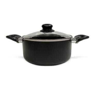Kastrol KITCHISIMO Nero ø24cm 4l s pokrovko, neprijemajoča površina