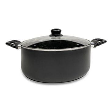 Kastrol s pokrovko KITCHISIMO Nero ø28cm 6l, neprijemajoča površina