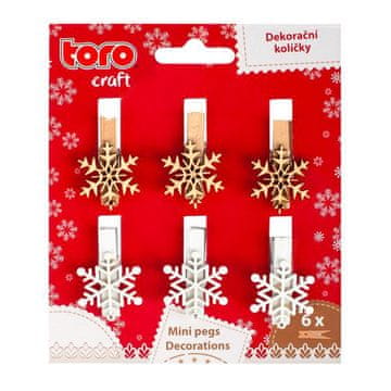 Toro LESENI ŽEBLJIČKI "SNEŽINKA" 3,5 CM, 6 KOSOV