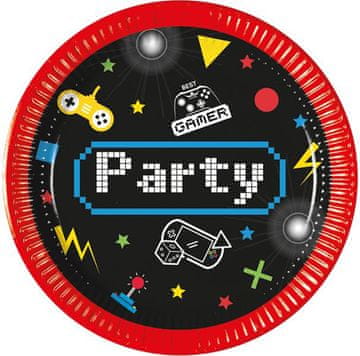 Procos Papirnati krožnik 20 cm gamer 8 kos