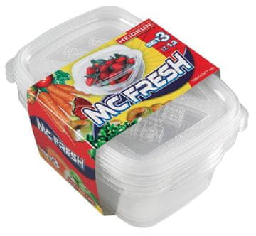 Heidrun Plastična posoda McFresh 3 kosi 1,2 l