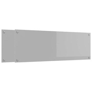 Vidaxl Kuhinjski panel 2 szt. Svetlo siva 120 x 40 cm kaljeno steklo