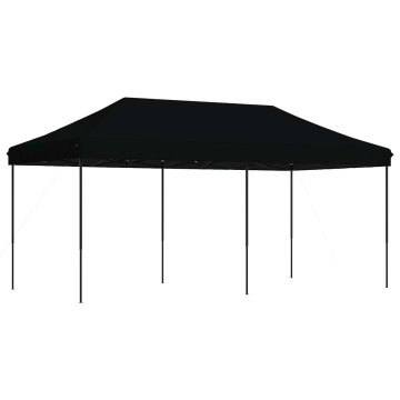 Vidaxl Zabavni šotor Črna 292 x 580 x 315 cm Oxford tkanina