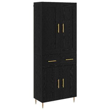 Vidaxl Visok predalnik Črna Orehovina 69,5 x 34 x 180 cm