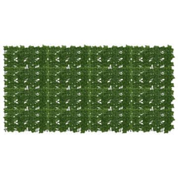 Vidaxl Ograja za balkon z listi Zelena 200 x 100 cm