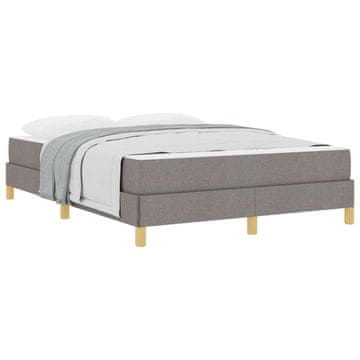 Vidaxl Postelja z vzmetnico z vzmetnico Taupe 160 x 200 cm blago