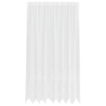 Vidaxl Čipkasta Zavesa z zavesami Bela 245 x 200 cm Poliester