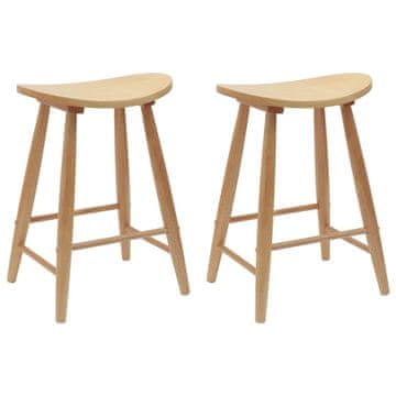 Vidaxl Jedilni stoli 2 szt. Naravna 46 x 37 x 63 cm Masivno gumovo les