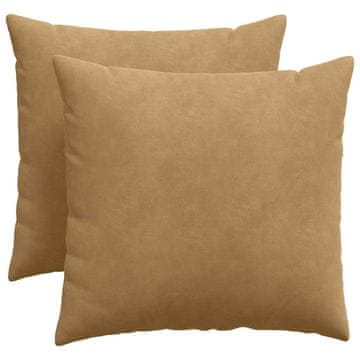 Vidaxl Blazine za kavč 2 szt. Rjava 50 x 50 cm Žametna tkanina