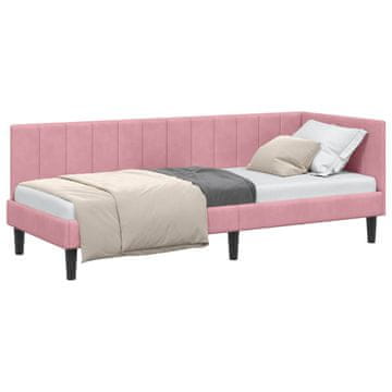Vidaxl Kotna postelja z vzglavjem Roza 80 cm x 200 cm Žamet