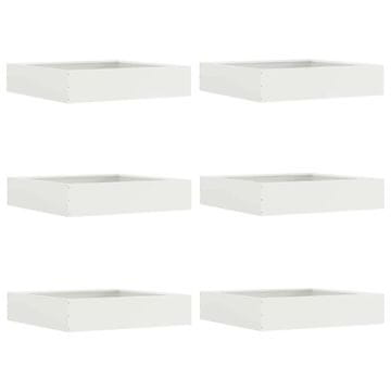 Vidaxl Robovi trave 6 szt. Bela 60 x 60 x 13 cm Jeklo