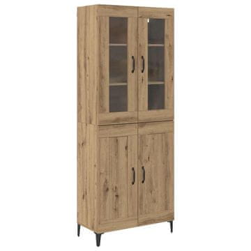 Vidaxl Visok predalnik Umetni hrast 69,5 x 34 x 180 cm Konstruiran les