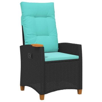 Vidaxl Naslonjač z čajem z blazino 62 x 64 x 112 cm poli ratan