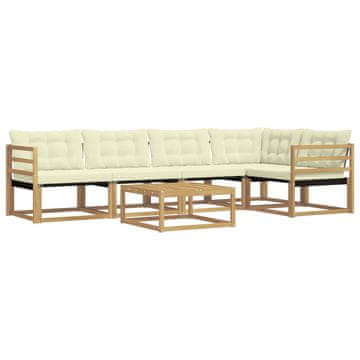 Vidaxl Zunanja garnitura za sedenje 6 szt. Bela in krem 79 x 79 x 37 cm