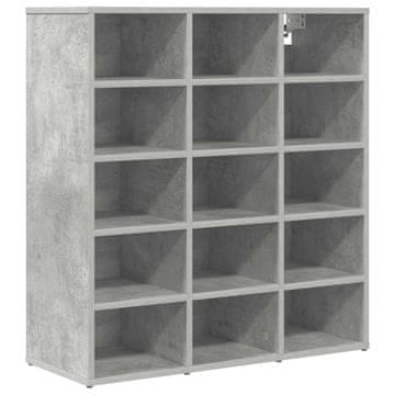 Vidaxl Omara za čevlje s polico Betonsko siva 77,5 x 30 x 83,5 cm