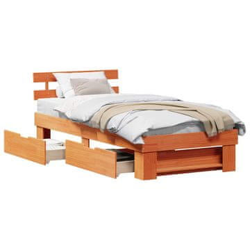 Vidaxl Konstrukcija postelje z vzglavjem Voskast rjav 100 x 200 cm