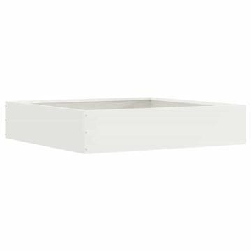 Vidaxl Robovi trave Bela 60 x 60 x 13 cm Jeklo