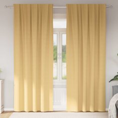 Vidaxl Zavese za zatemnitev z obroči 2 szt. Bež 260 x 140 cm Poliester