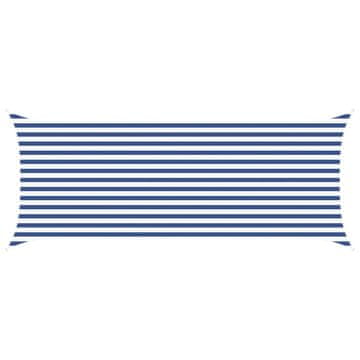 Vidaxl Sončno platno Modra in bela 2 x 5 m 100% poliester Oxford