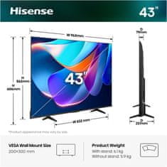 Hisense 43A6S televizor, 4K UHD, Smart TV, 60Hz