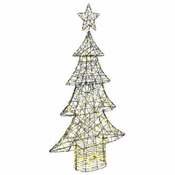 Vidaxl Božično drevo med 160 LED Toplo bela 150 cm Ratan