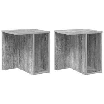 Vidaxl Stranska miza 2 szt. Siva Sonoma 37 x 32 x 40 cm Konstruiran les