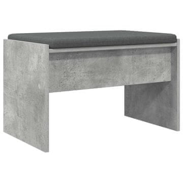 Vidaxl Haldna klop z blazino Betonsko siva 63 x 38 x 40 cm