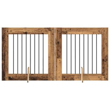Vidaxl Vrata za pse z stojali 2 szt. Star les 80 x 80 cm Inženirski les