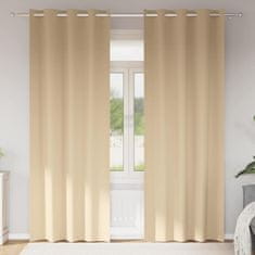 Vidaxl Zavese za zatemnitev z obroči 2 szt. krema 225 x 140 cm