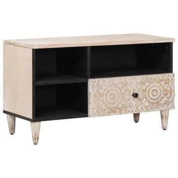 Vidaxl TV omarica Bela 80 x 33,5 x 46 cm Masiven les manga