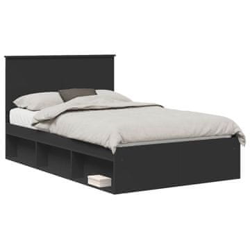 Vidaxl Konstrukcija postelje Črna 120 x 200 cm Masivno borovo les