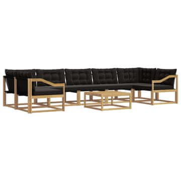 Vidaxl Zunanja garnitura za sedenje 8 szt. Bela in črna 79 x 79 x 37 cm