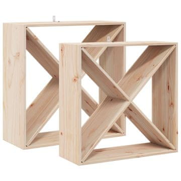 Vidaxl Stojalo za vino 2 szt. Naravna 62 x 25 x 62 cm